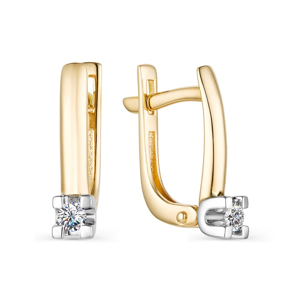 

Серьги из желтого золота с бриллиантом АЛЬКОР 23263-300, 23263-300