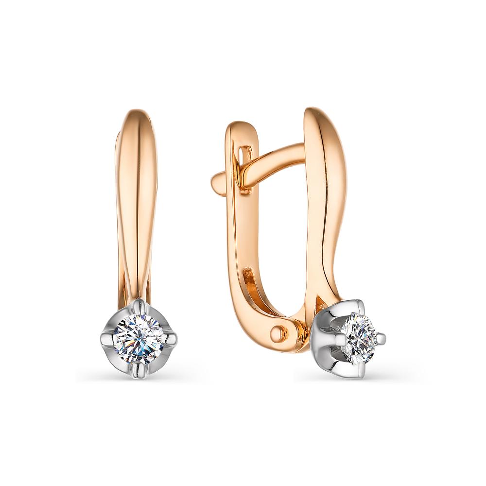 

Серьги из красного золота с бриллиантом АЛЬКОР 23524-100, 23524-100