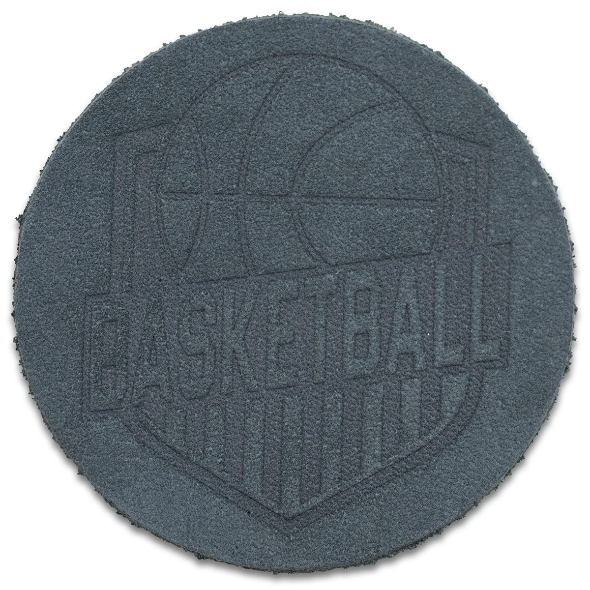 8 Термоаппликация из кожи Баскетбол D5,5см, 100% кожа (55 светло-серый)