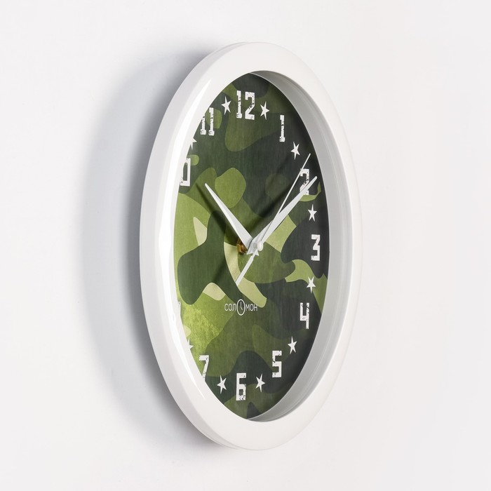 фото Часы настенные, серия: интерьер, "камуфляж", плавный ход, d-28 см соломон