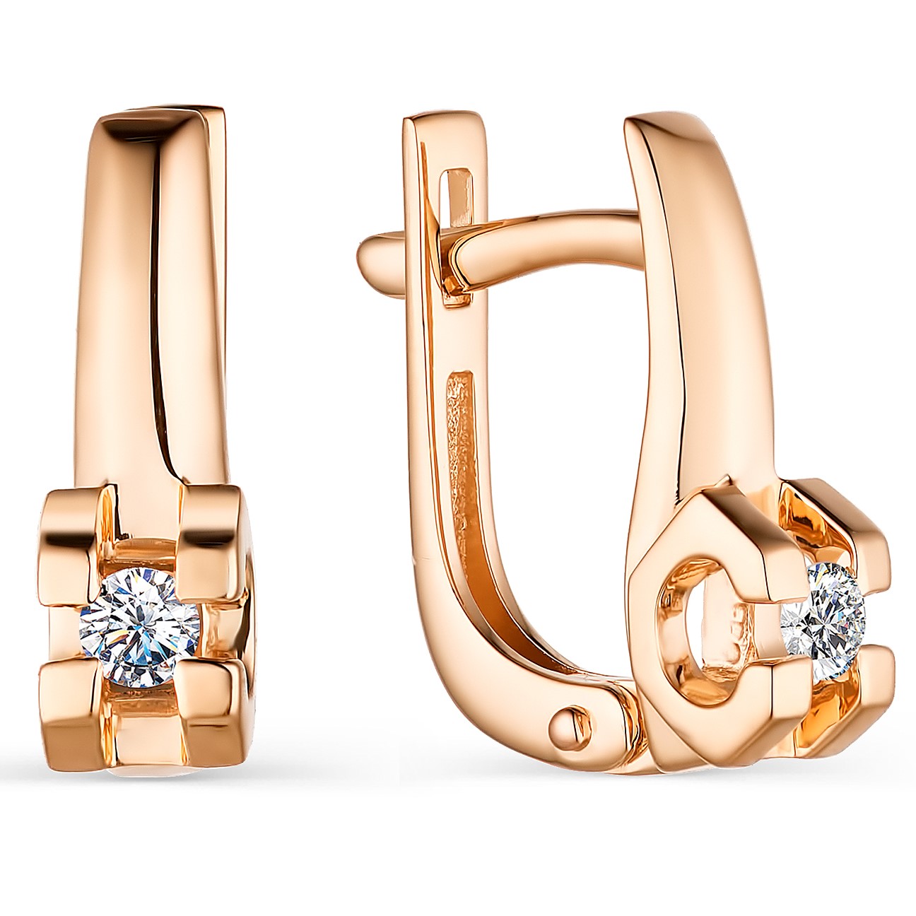 

Серьги из красного золота с бриллиантом АЛЬКОР 23473-100, 23473-100