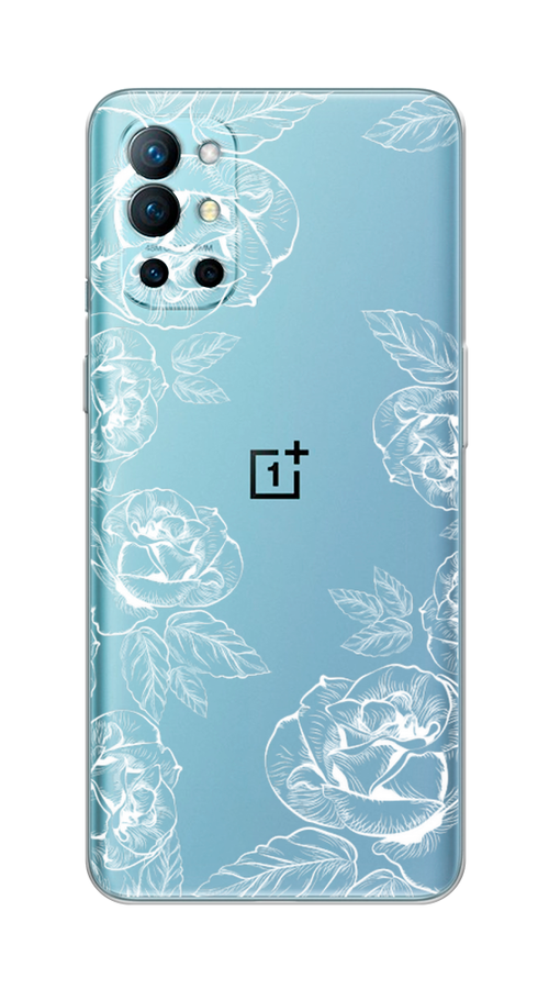 

Чехол на OnePlus 9R "Розы графика", Черный;серый, 151650-2