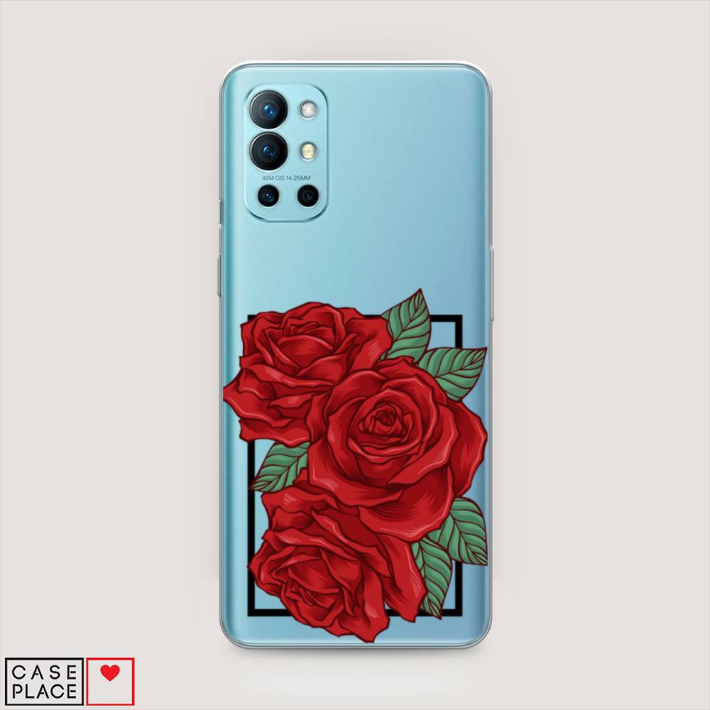 

Чехол на OnePlus 9R "Три алые розы", Красный, 151650-2