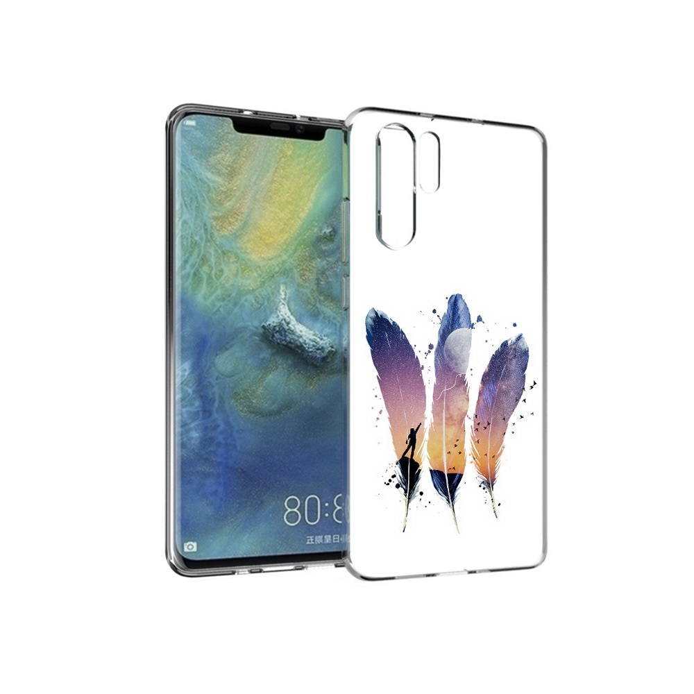 

Чехол MyPads Tocco для Huawei P30 Pro небесные перья, Прозрачный, Tocco