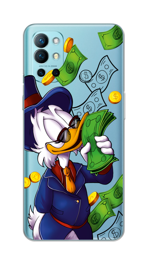 

Чехол на OnePlus 9R "Scrooge McDuck with Money", Синий;зеленый;белый, 151650-6