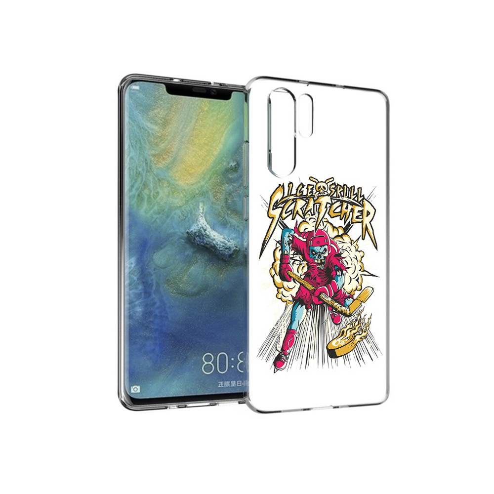 

Чехол MyPads Tocco для Huawei P30 Pro нарисованный скелет хоккеист, Прозрачный, Tocco