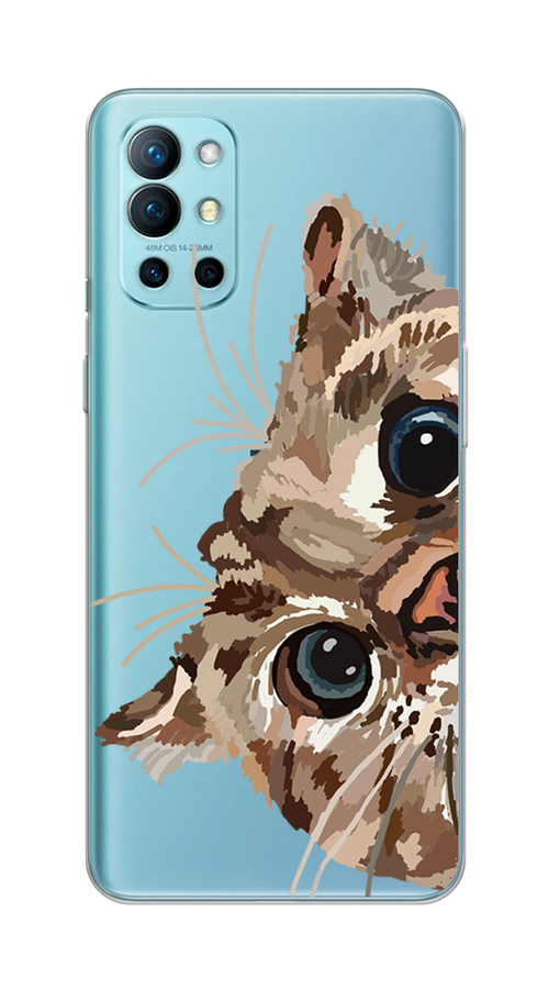 

Чехол на OnePlus 9R "Любопытный кот", Коричневый;синий;черный, 151650-1