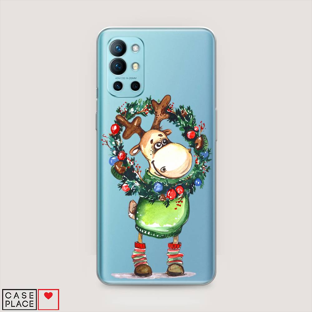 

Чехол на OnePlus 9R "Олень с новогодним венком", 151650-4