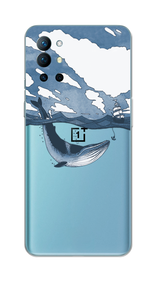 

Чехол на OnePlus 9R "Большой кит", Синий, 151650-1