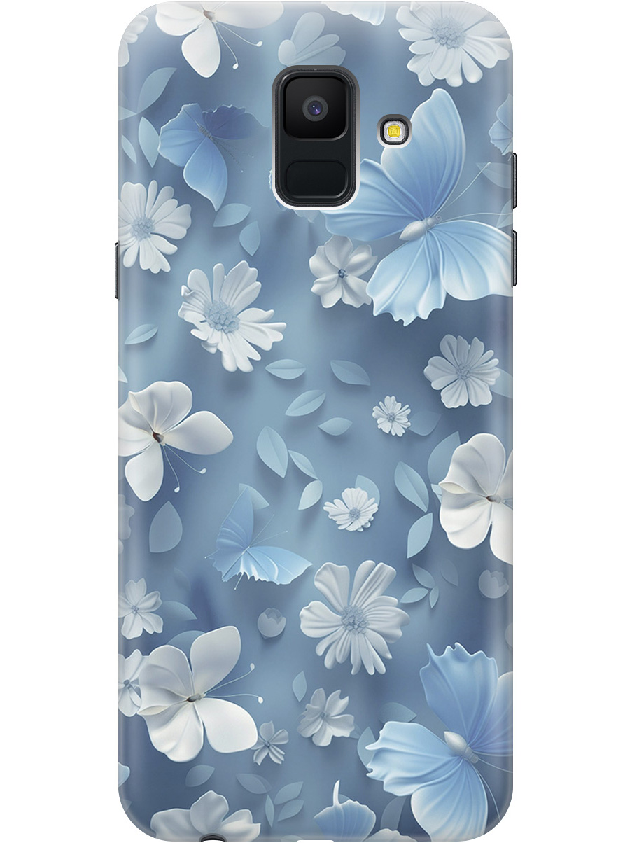 

Силиконовый чехол на Samsung Galaxy A6 (2018) с принтом "Голубые бабочки", Прозрачный;белый;голубой, 717872010
