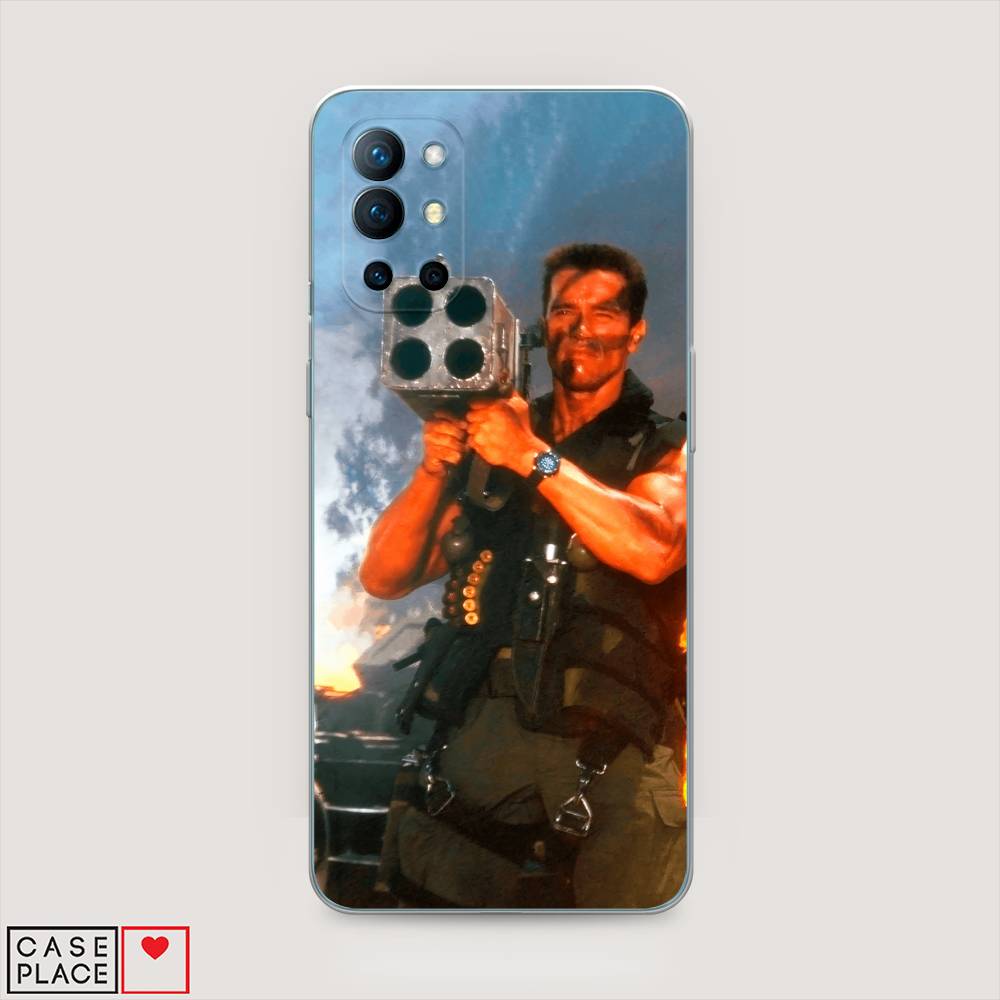 

Чехол на OnePlus 9R "Арнольд Шварцнеггер с базукой", Голубой;коричневый, 151650-6