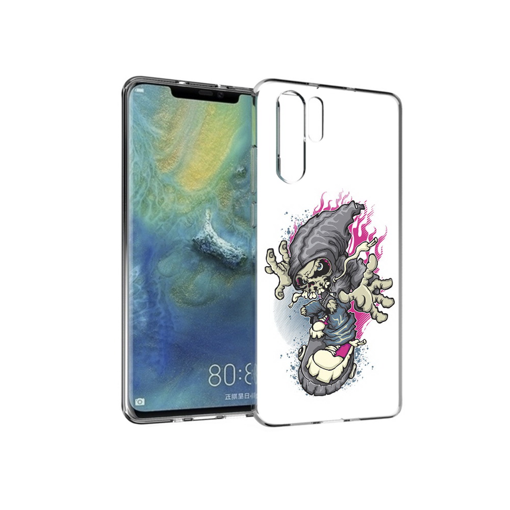 фото Чехол mypads tocco для huawei p30 pro нарисованный скелет на скейт борде