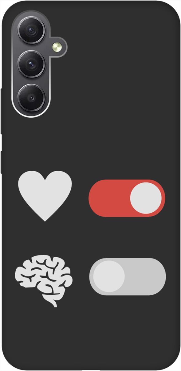 

Чехол на Samsung Galaxy A34 5G с 3D принтом "Brain Off W" черный, Черный;белый, 158727