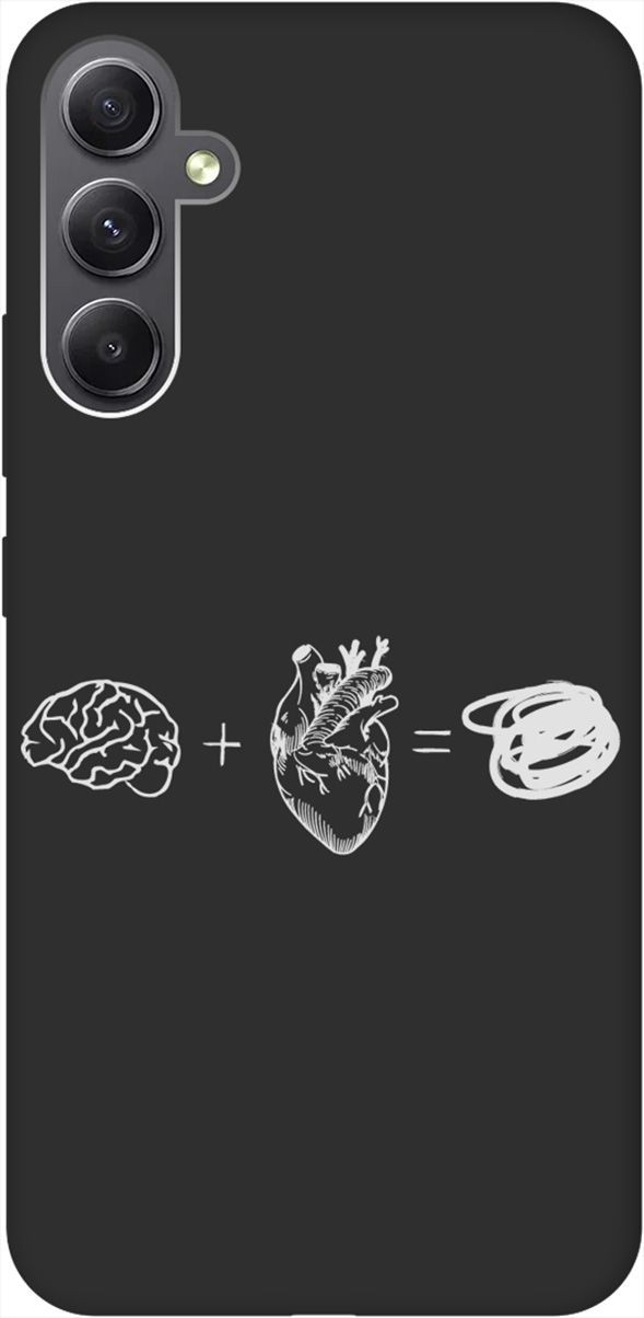 

Чехол на Samsung Galaxy A34 5G с 3D принтом "Brain Plus Heart W" черный, Черный;белый, 158727