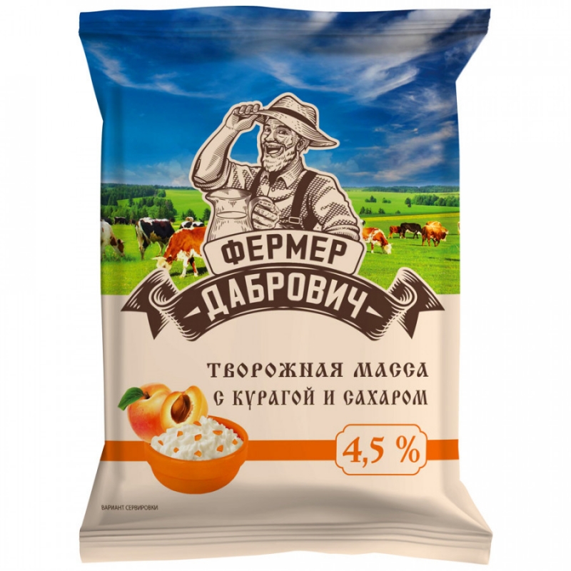 Творожная масса Дабрович с курагой 4,5% 180 г