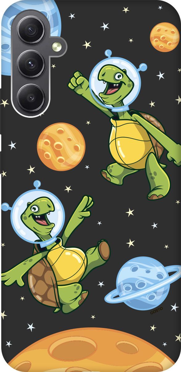 

Чехол на Samsung Galaxy A34 5G с 3D принтом "CosmoTurtles" черный, Черный;бежевый, 158726