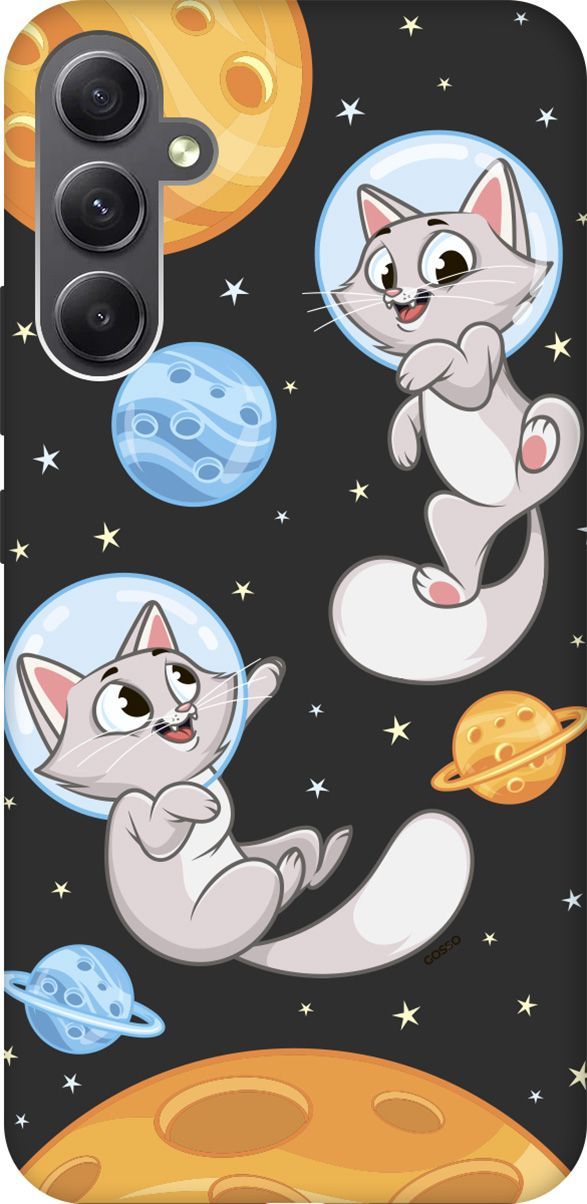 

Чехол на Samsung Galaxy A34 5G с 3D принтом "CosmoCats" черный, Черный;серый, 158726