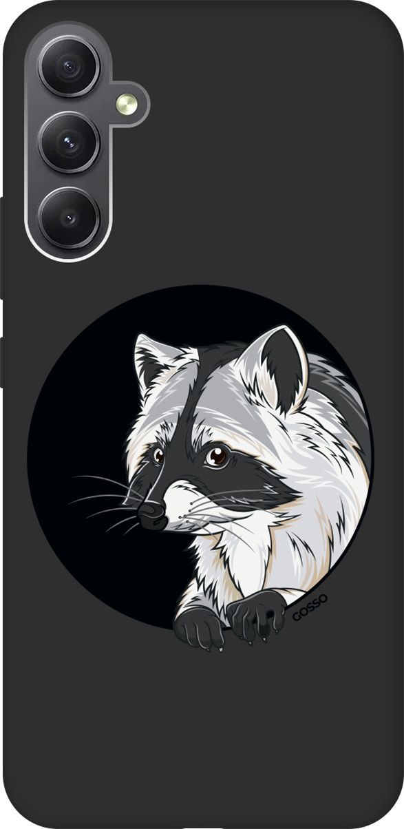 

Чехол на Samsung Galaxy A34 5G с 3D принтом "Raccon in a Hollow" черный, Черный;белый, 158726