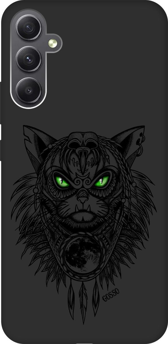 

Чехол на Samsung Galaxy A34 5G с 3D принтом "Shaman Cat" черный, Черный;зеленый, 158726
