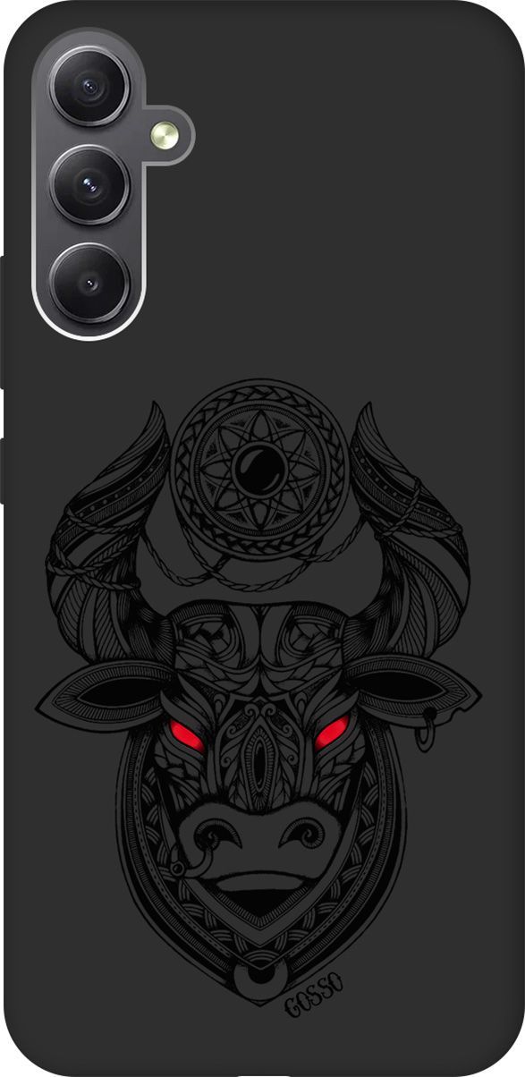 

Чехол на Samsung Galaxy A34 5G с 3D принтом "Grand Bull" черный, Черный;красный, 158726