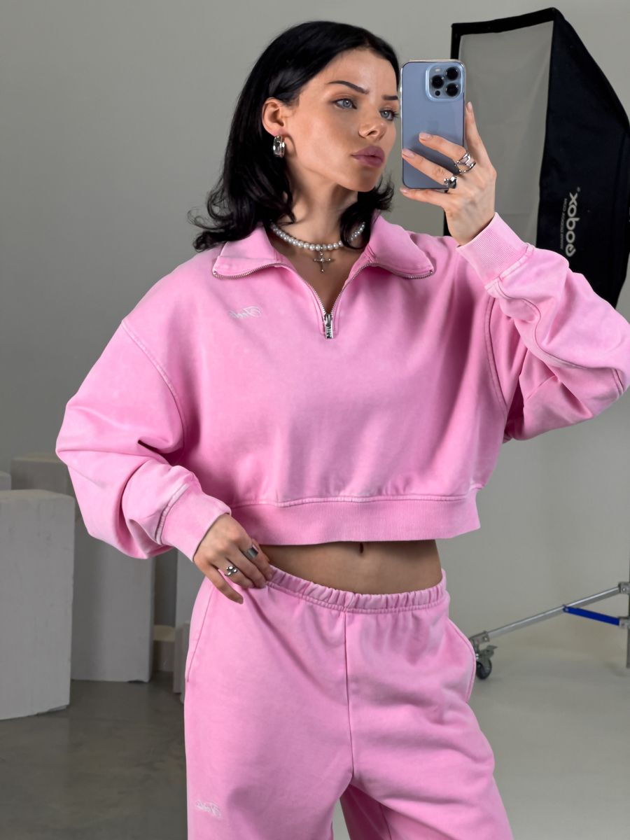 

Свитшот женский Feelz Washed collar розовый XS, Washed collar