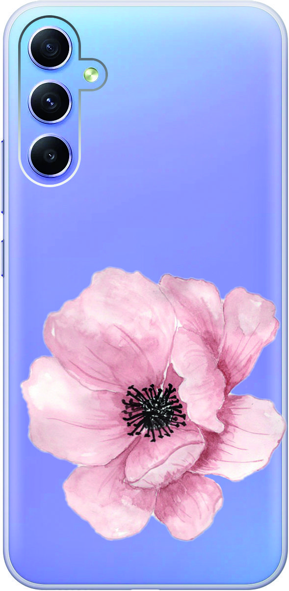 

Чехол на Samsung Galaxy A34 5G с 3D принтом "Pink Flower" прозрачный, Прозрачный;белый, 158725