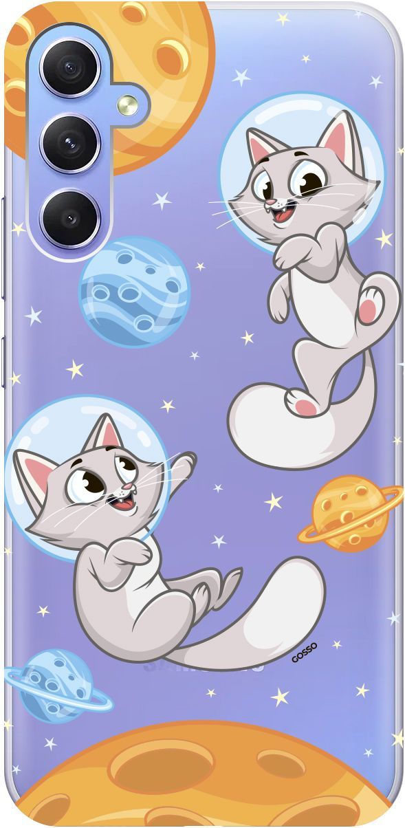 

Чехол на Samsung Galaxy A34 5G с 3D принтом "CosmoCats" прозрачный, Прозрачный;оранжевый, 158725