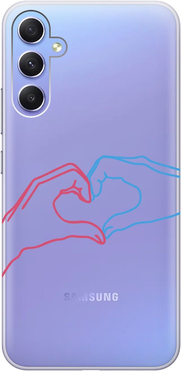 

Чехол на Samsung Galaxy A34 5G с 3D принтом "Fall in Love" прозрачный, Прозрачный;голубой, 158725