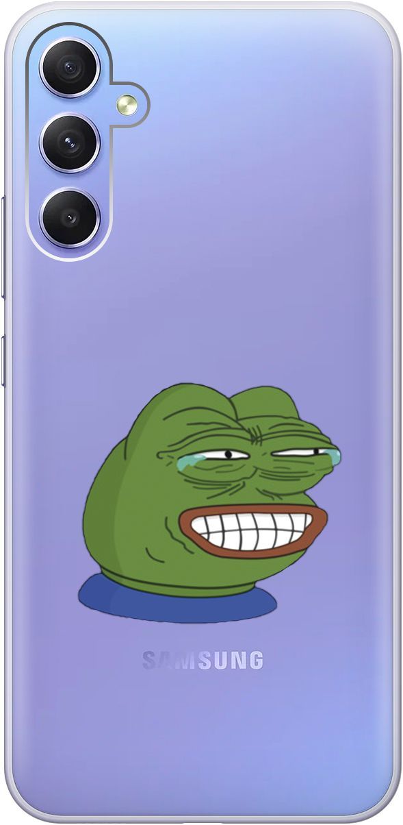 

Чехол на Samsung Galaxy A34 5G с 3D принтом "Pepe the Frog" прозрачный, Прозрачный;зеленый, 158724