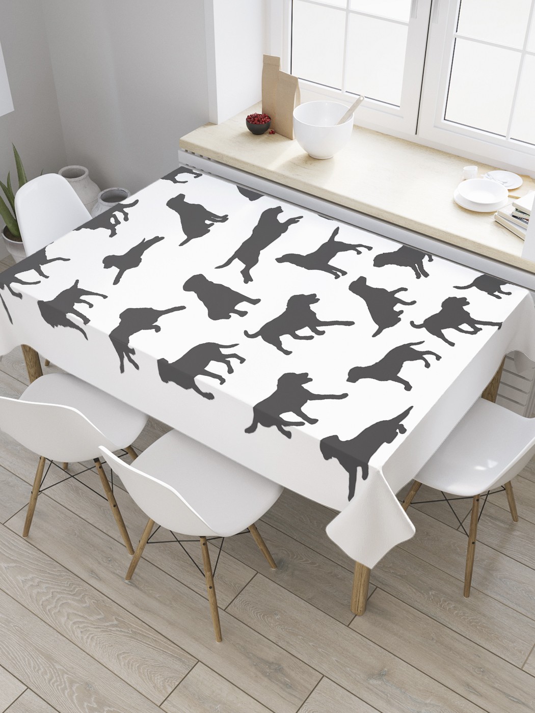 

Скатерть прямоугольная JoyArty "Трафареты собак" из сатена, 180x145 см, Зеленый, Трафареты собак