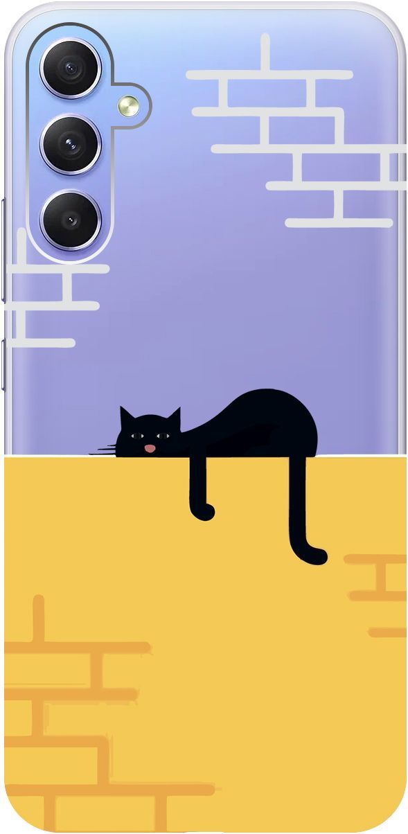 

Чехол на Samsung Galaxy A34 5G с 3D принтом "Lazy Cat" прозрачный, Прозрачный;желтый, 158724