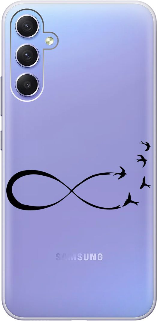 

Чехол на Samsung Galaxy A34 5G с 3D принтом "Infinity" прозрачный, Прозрачный;черный, 158724
