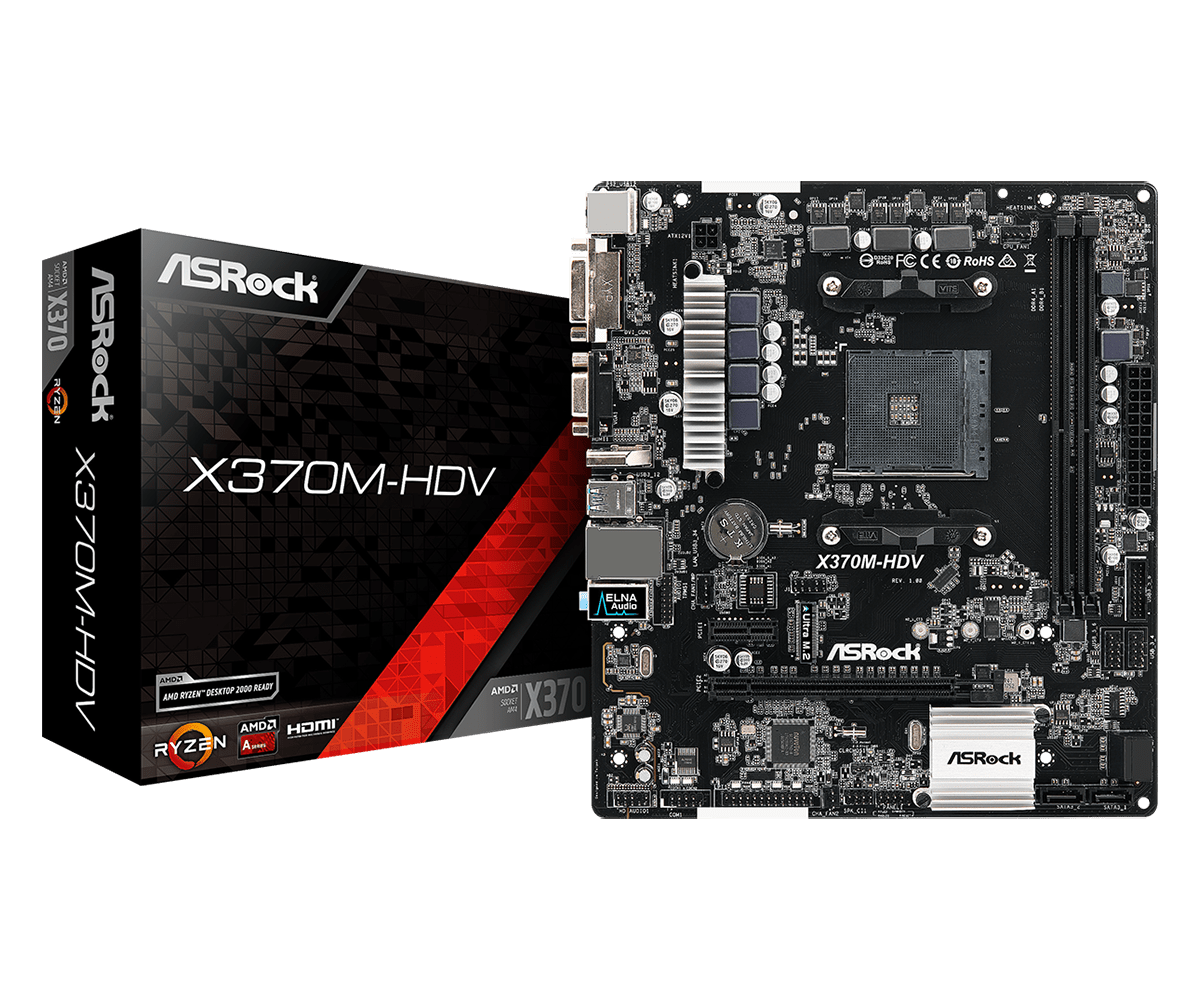 фото Материнская плата asrock x370m-hdv