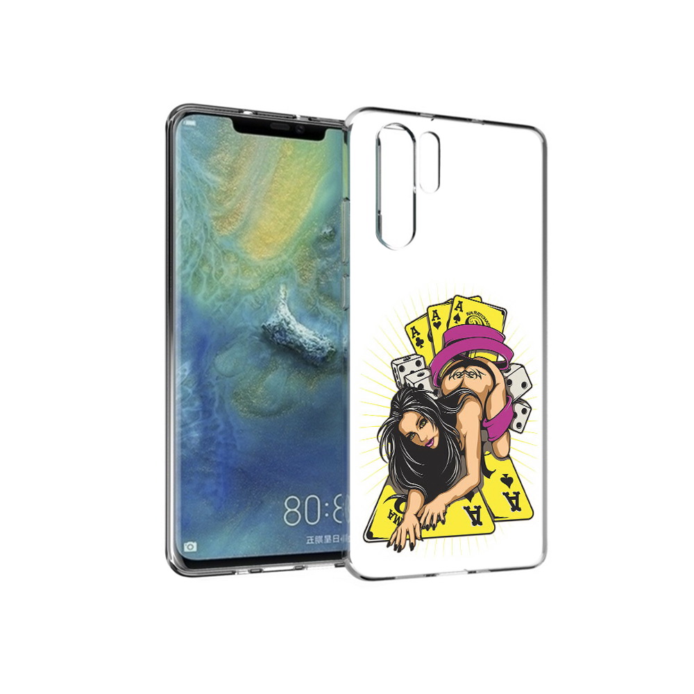 

Чехол MyPads Tocco для Huawei P30 Pro нарисованная девушка с игровыми картами, Прозрачный, Tocco