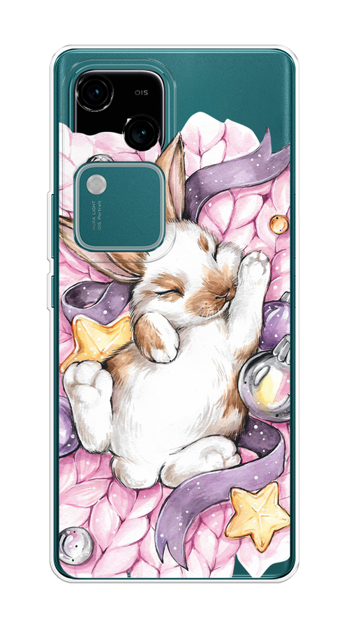 

Чехол на Vivo V30/S18 "Кролик спит", Розовый;белый, 2610250-1
