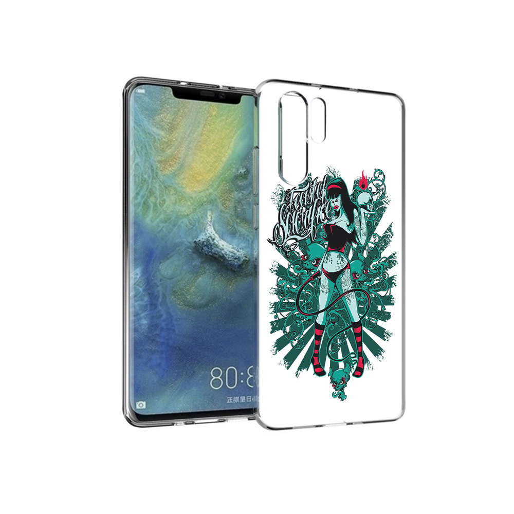 Чехол MyPads Tocco для Huawei P30 Pro нарисованная девушка в татуировках