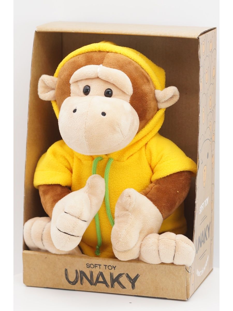 Мягкая игрушка Unaky Soft Toy Обезьянка Леся 23-28 см коричневый; бежевый; желтый полиротанг trevo серия lider 8 мм 100 м волна бежевый