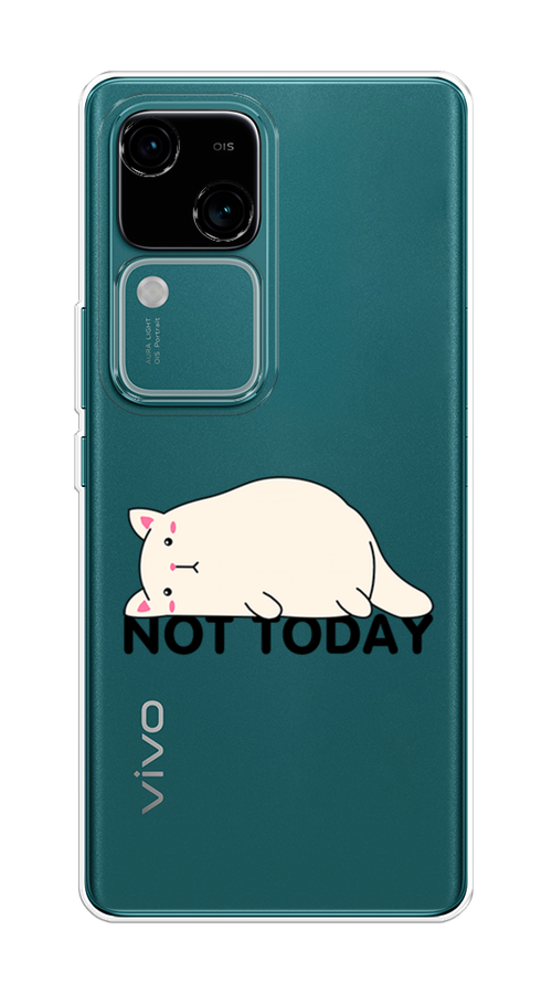 

Чехол на Vivo V30/S18 "Cat not today", Белый;розовый;черный, 2610250-1