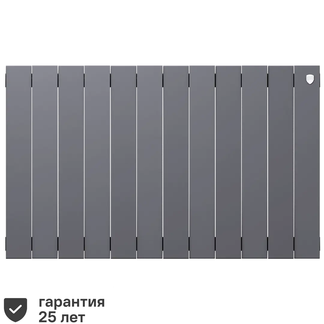 

Радиатор Royal Thermo Pianoforte 500/100 биметалл 12 секций боковое подключение цвет серый