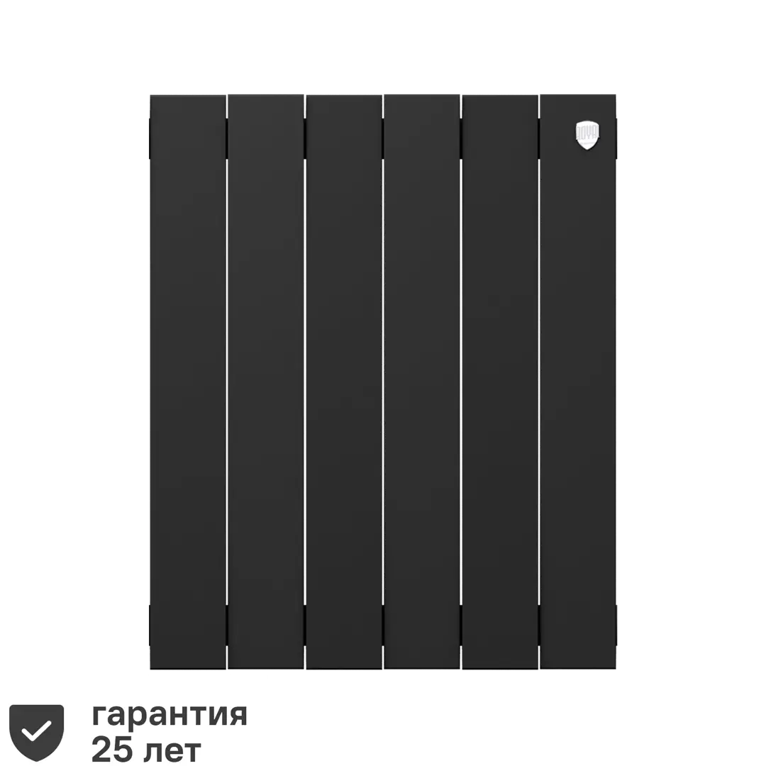 

Радиатор Royal Thermo Pianoforte 500/100 биметалл 6 секций боковое подключение цвет черный