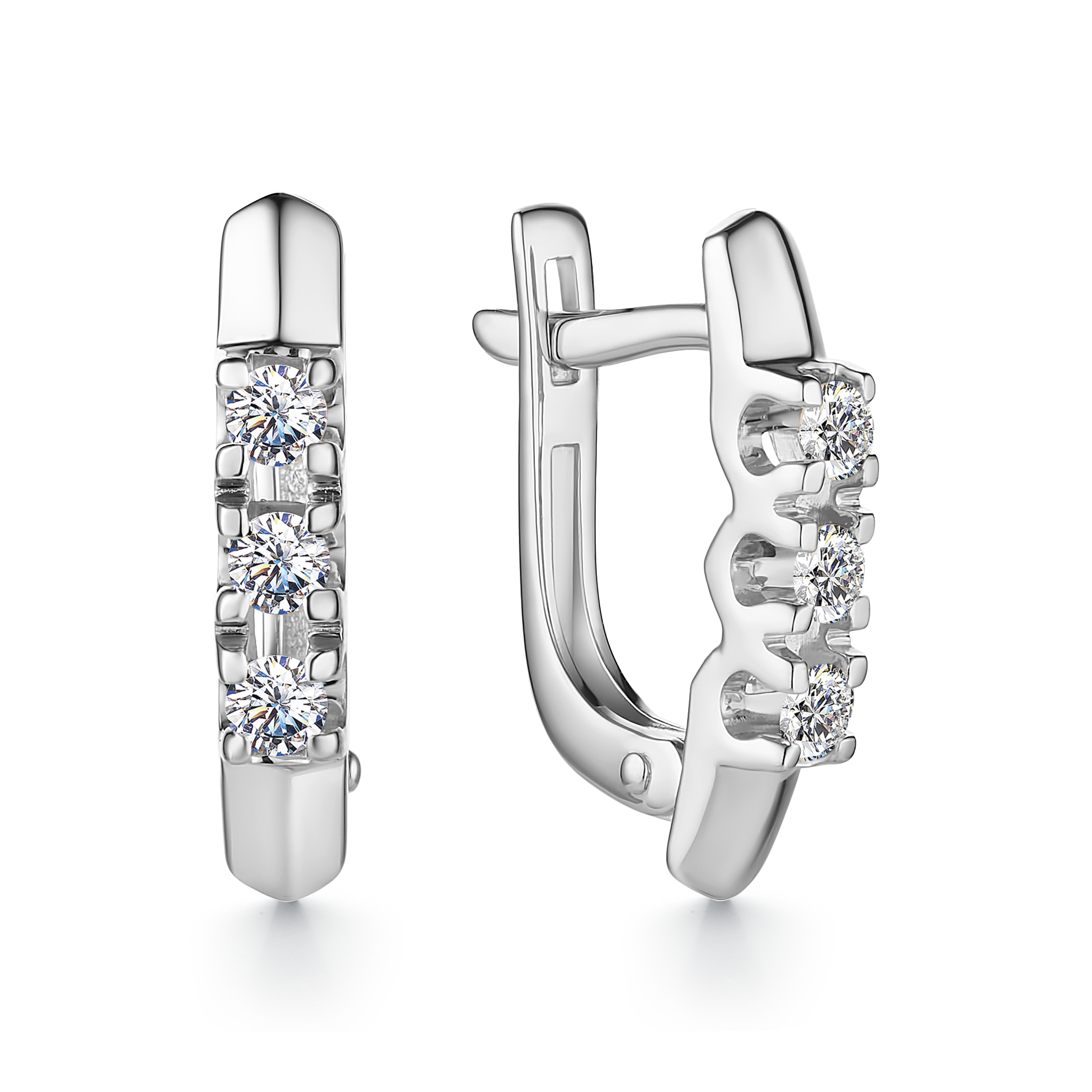 

Серьги из белого золота с бриллиантом АЛЬКОР 23134-200, 23134-200