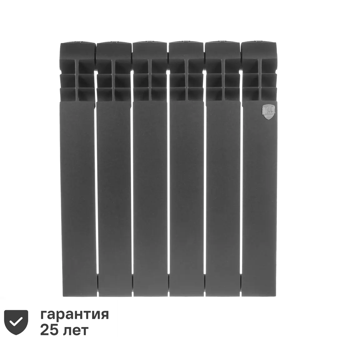 фото Радиатор royal thermo biliner 500/87 биметалл 6 секций боковое подключение цвет черный