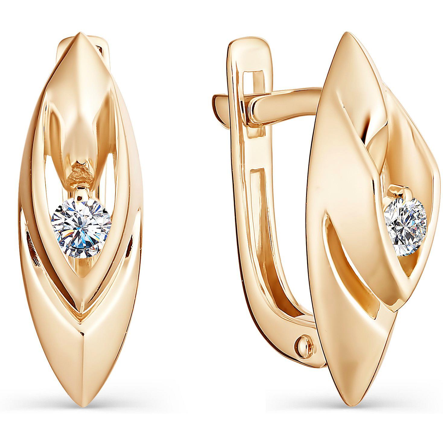 

Серьги из красного золота с бриллиантом АЛЬКОР 22967-100, 22967-100