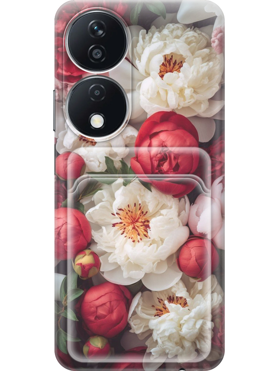 

Силиконовый чехол на Honor X7b с принтом с карманом для карты прозрачный 786718, Прозрачный;белый;красный, 781972121