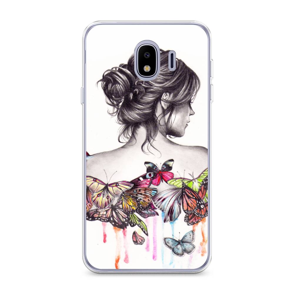 фото Чехол awog "девушка с бабочками" для samsung galaxy j4