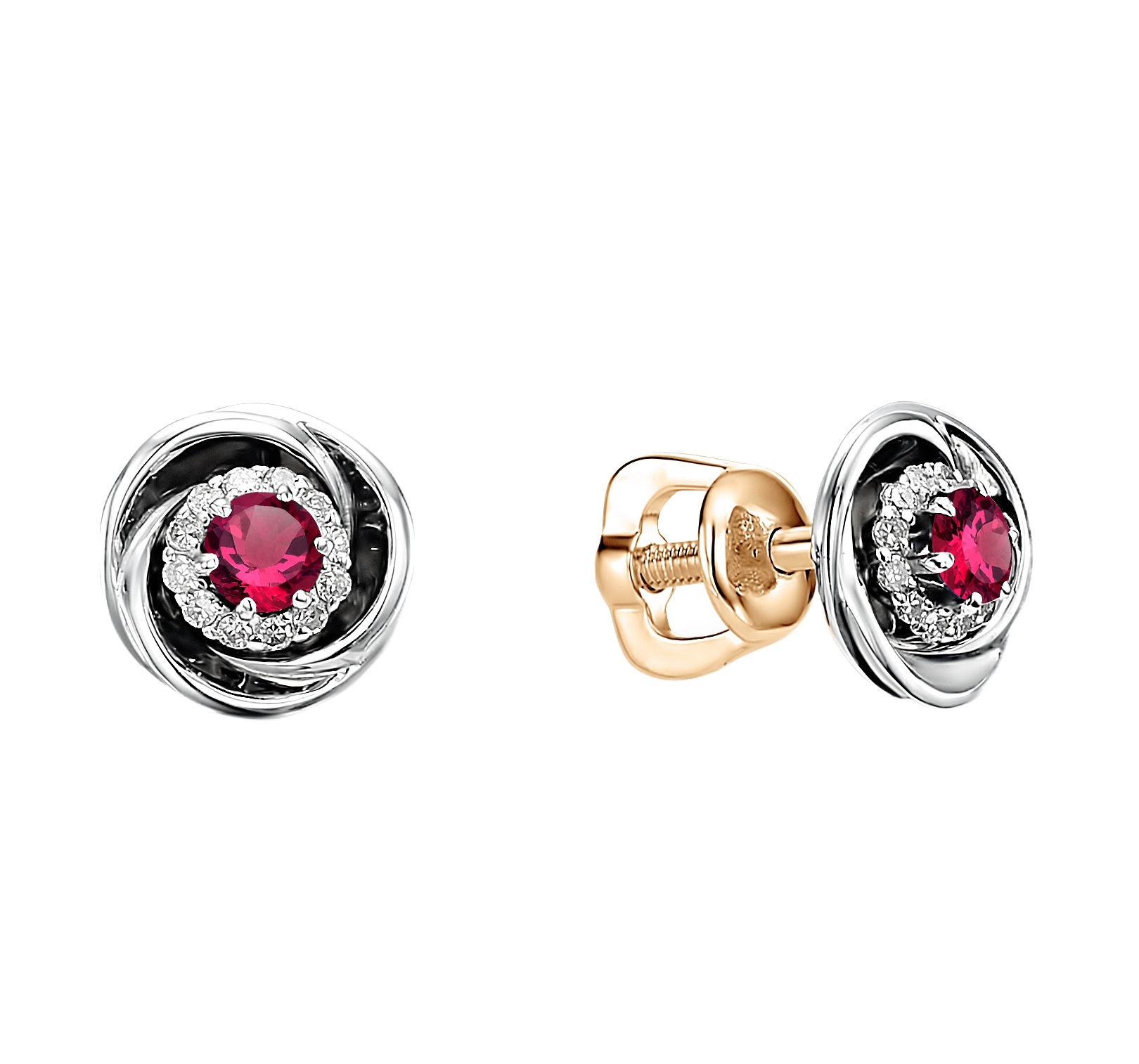 

Серьги-пусеты из красного золота с бриллиантом АЛЬКОР 22714-103, 22714-103