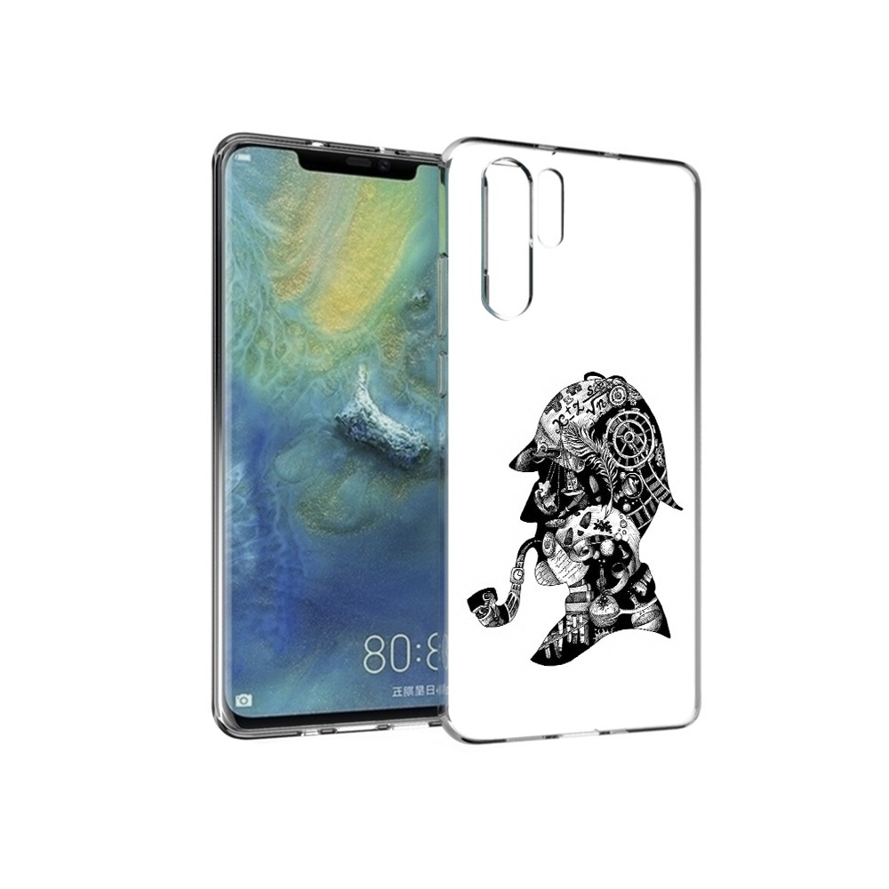 

Чехол MyPads Tocco для Huawei P30 Pro мужчина с трубкой абстракция, Прозрачный, Tocco