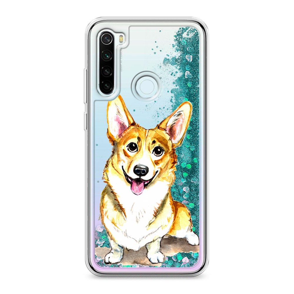 

Жидкий чехол с блестками "Малыш корги" на Xiaomi Redmi Note 8T