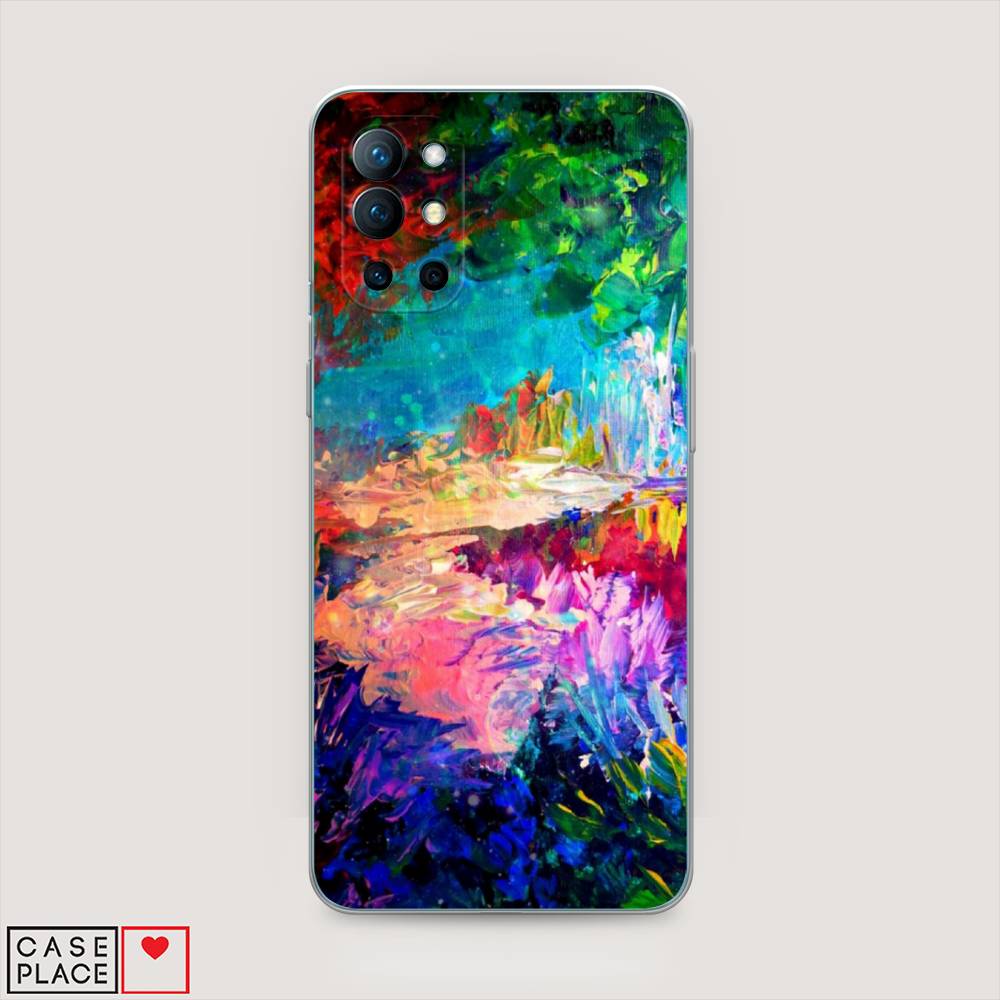 

Чехол на OnePlus 9R "Лес-гуашь", Синий;розовый;зеленый, 151650-4