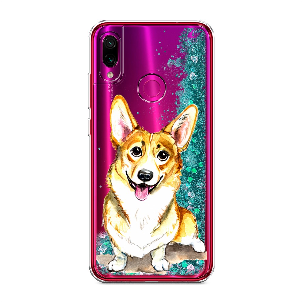 

Жидкий чехол с блестками "Малыш корги" на Xiaomi Redmi Note 7, 34795-1